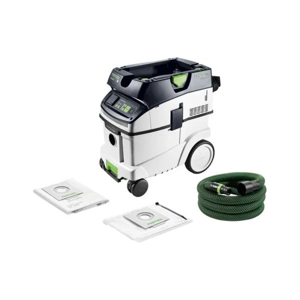 Aspirateur de chantier professionnel CLEANTEC CTL 36 EI AC avec cuve 36L et nettoyage automatique du filtre