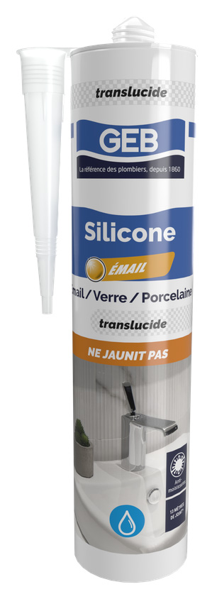 Cartouche de mastic silicone sanitaire transparent 280 ml pour joints étanches