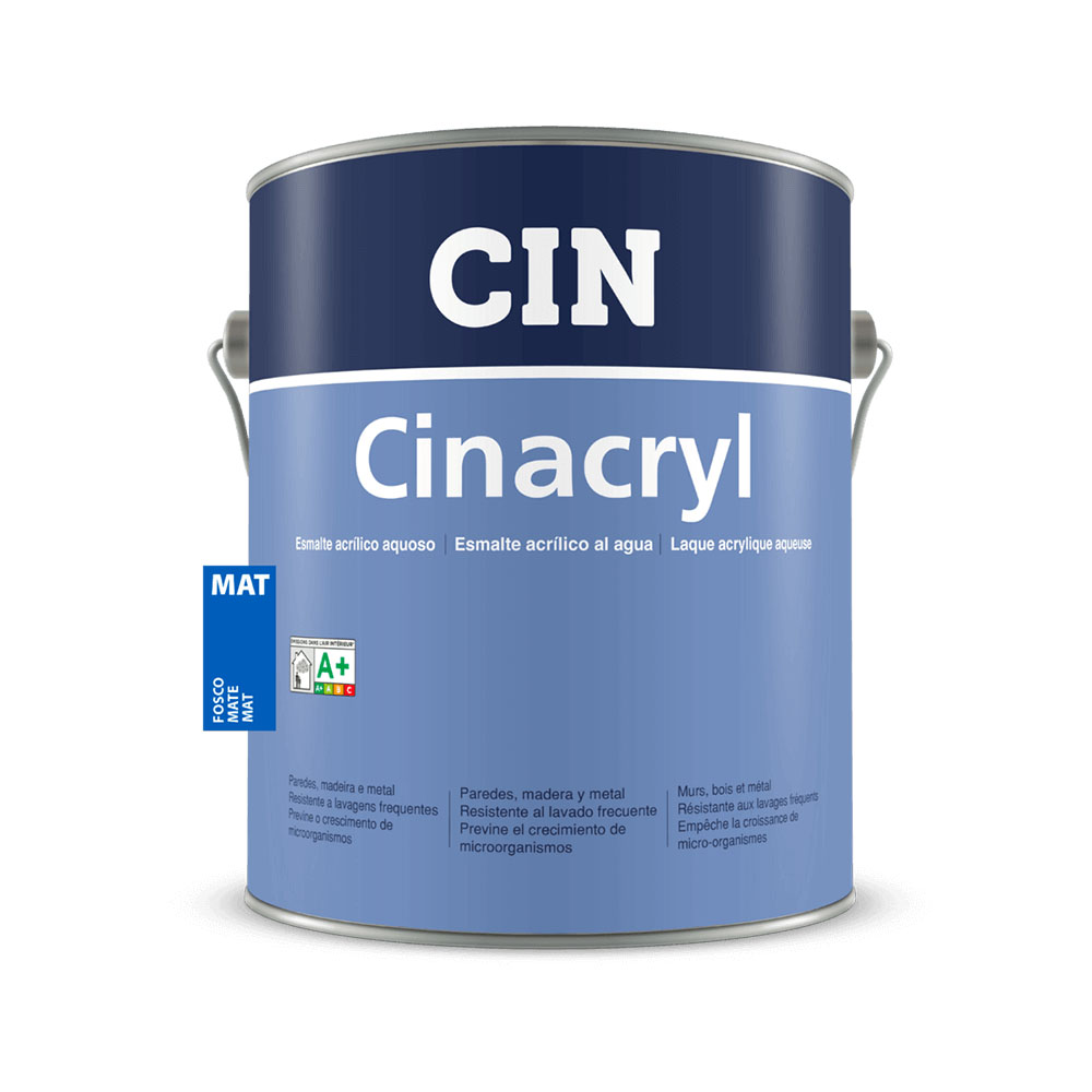 Peinture laque intérieure Cinacryl Mat, finition mate pour murs et boiseries