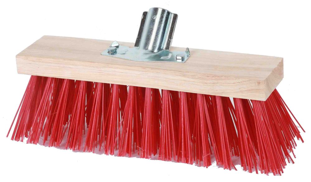 Balai cantonnier en PVC rouge de 32 cm pour usage extérieur intensif