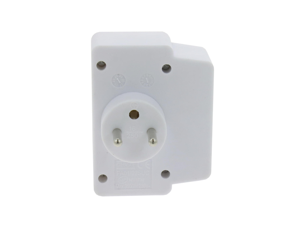 Biplite Avec Interrupteur 2 x 16A + USB-A et C Blanche