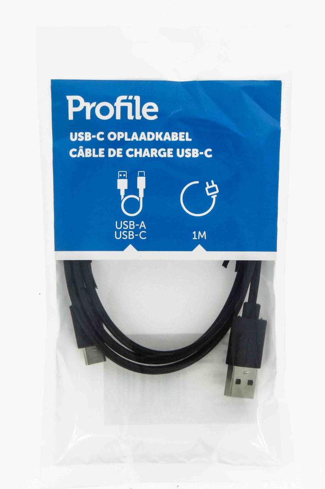 Câble USB-A vers USB-C noir de 1 mètre pour charge et synchronisation de données