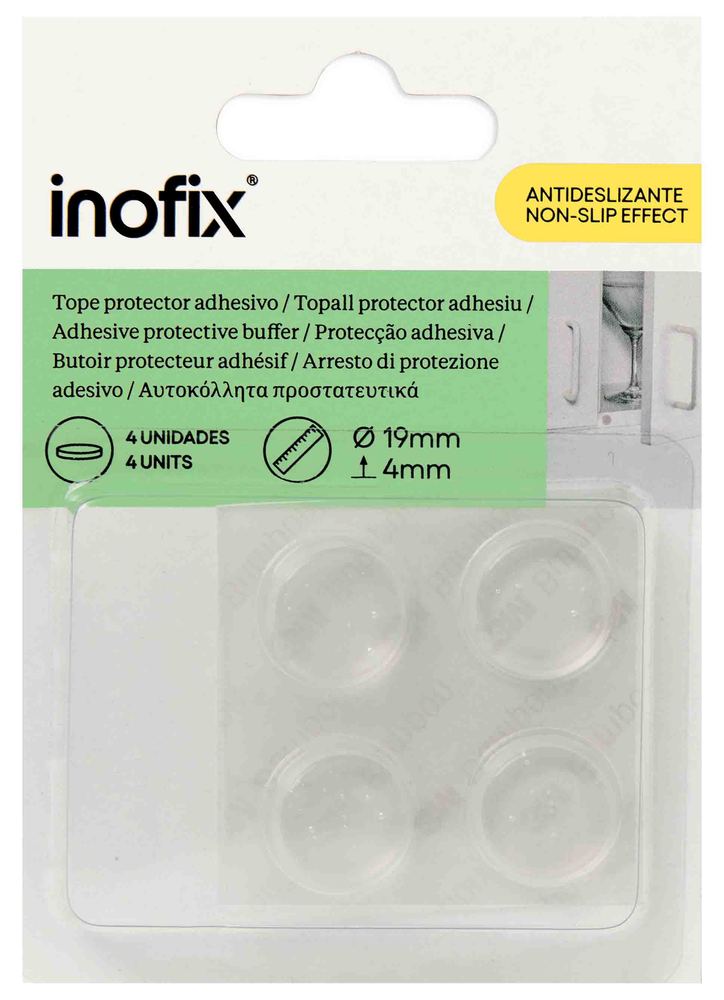 Tampon Protecteur Adhésif Transparent Ø19 x 4 mm plaquette de 4 pour meuble