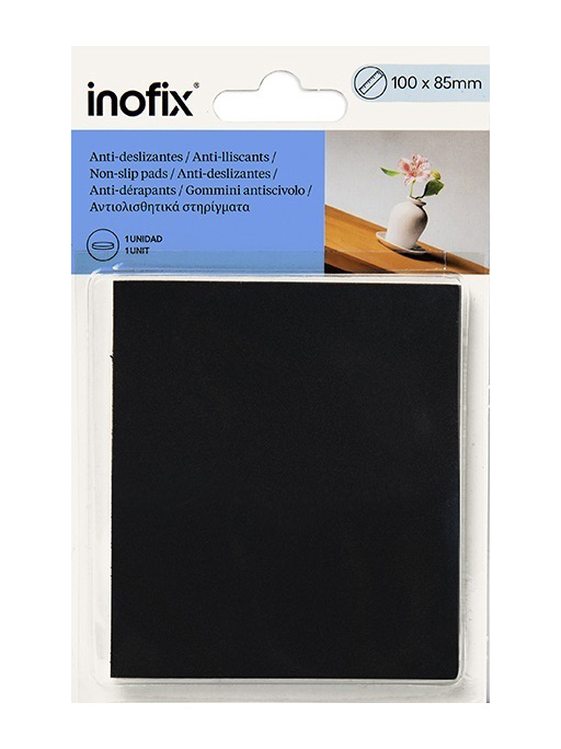 Patin Mousse Adhésif Anti-Dérapant Plaque de 100 x 85 mm Noir  
