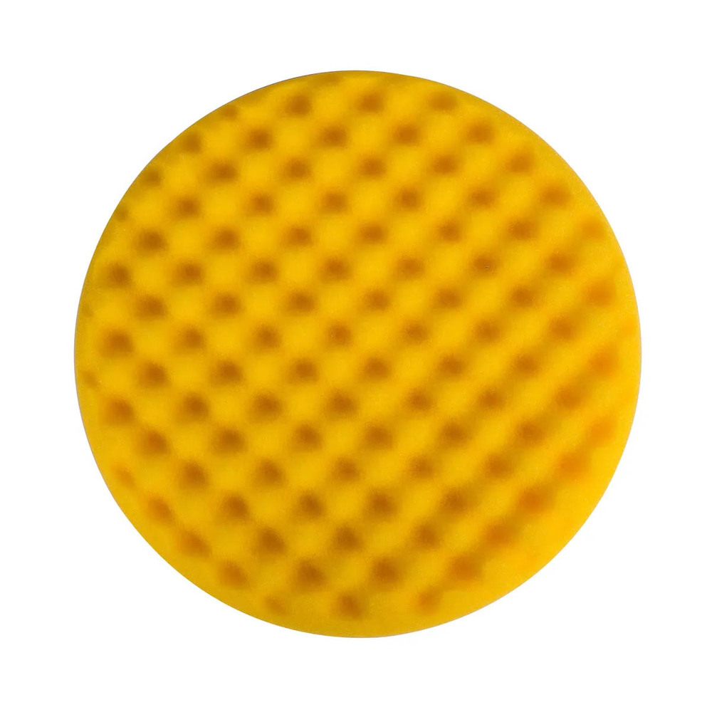 Mousse de polissage alvéolée jaune de 150 mm de diamètre pour machine à polir, lot de 2