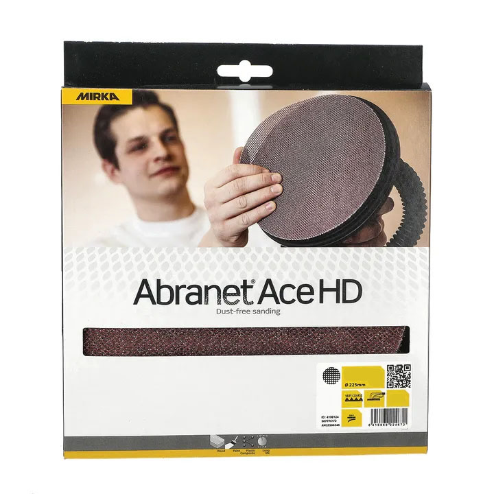 Abrasif Abranet Ace HD Ø225 mm Grain 60, lot de 5 disques de ponçage