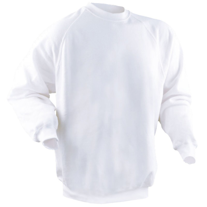 Sweat-Shirt Col Rond Emballé Blanc