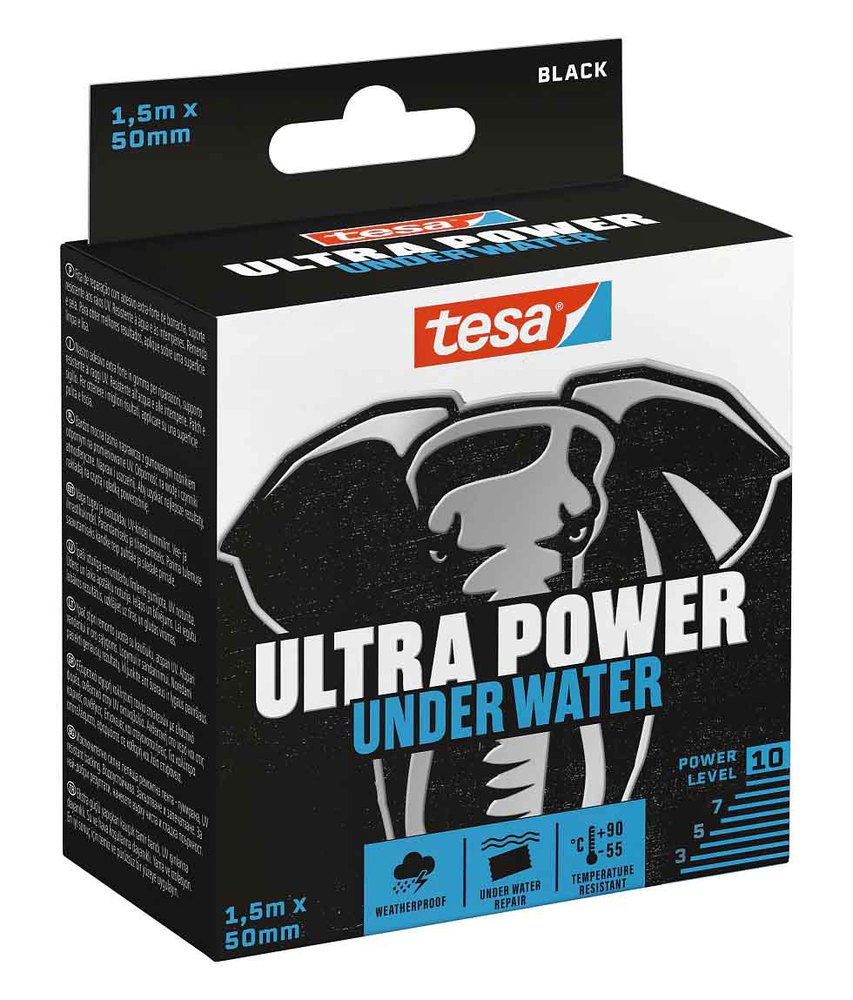 Ruban adhésif de réparation étanche Ultra Power Under Water noir 1.5 m x 50 mm