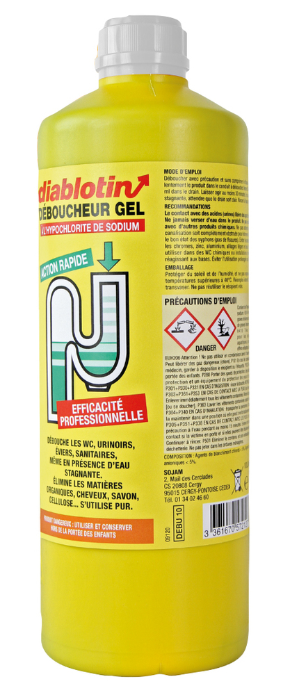 Déboucheur Gel 1 litre puissant pour canalisations