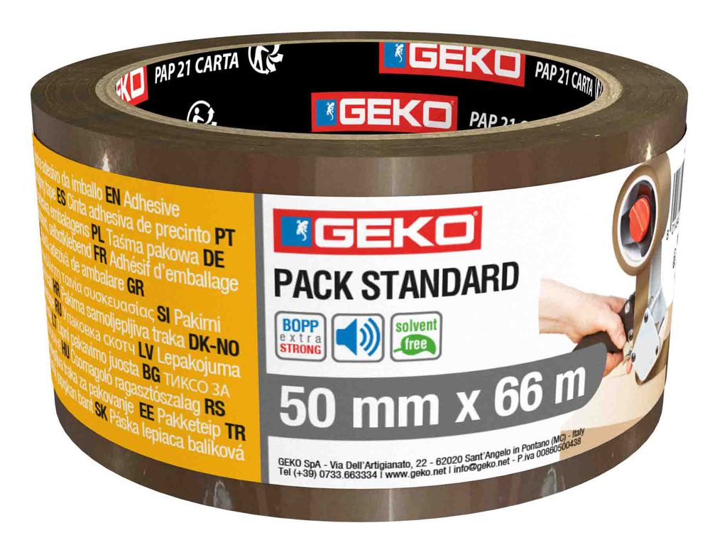 Adhésif d'Emballage Pack Standard Havane 50 mm x 66 m