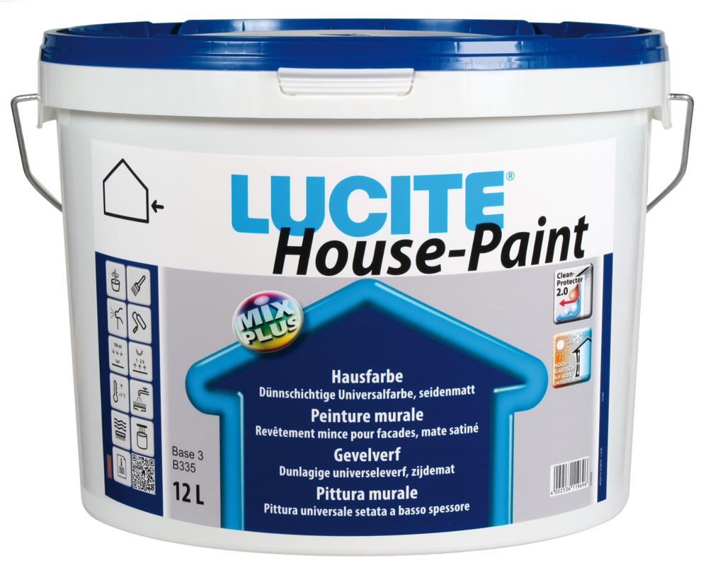 Peinture façade Lucite Murale House-Paint, film mince D2 hydrofuge finition mate