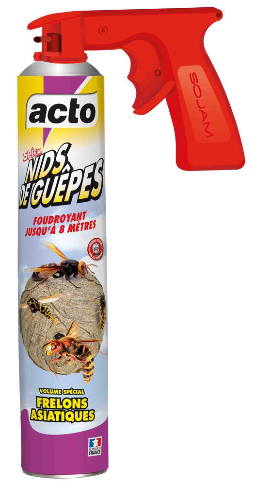 Aérosol Foudroyant Longue Portée Nids de Guêpes et Frelons 750 ml TP18