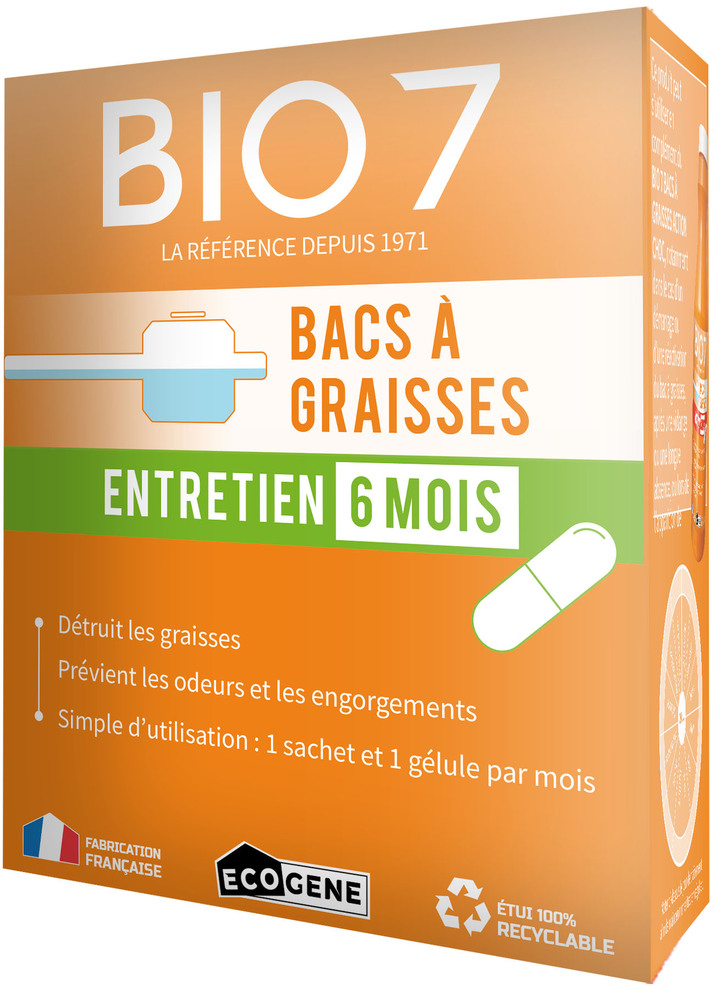 Bio7 Entretien 6 Mois Bacs à Graisses 480 g