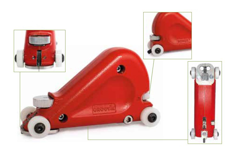 Chanfreineuse à roulettes Groov'In pour rainurage des revêtements de sol PVC et textile