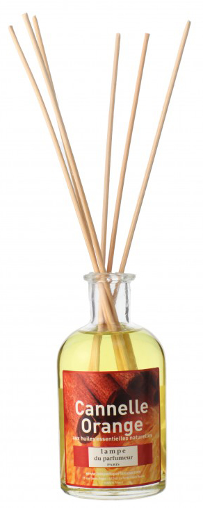 Diffuseur de parfum d'ambiance Bambous Parfumés Cannelle Orange 100 ml avec bâtonnets diffuseurs