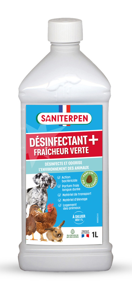 Désinfectant Plus Fraîcheur Verte en flacon pour hygiène générale