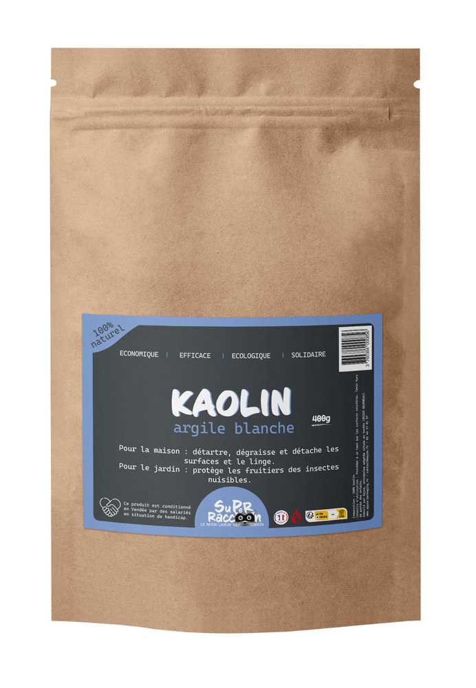 Poudre de Kaolin blanche en vrac, texture fine, pour l'entretien et l'hygiène