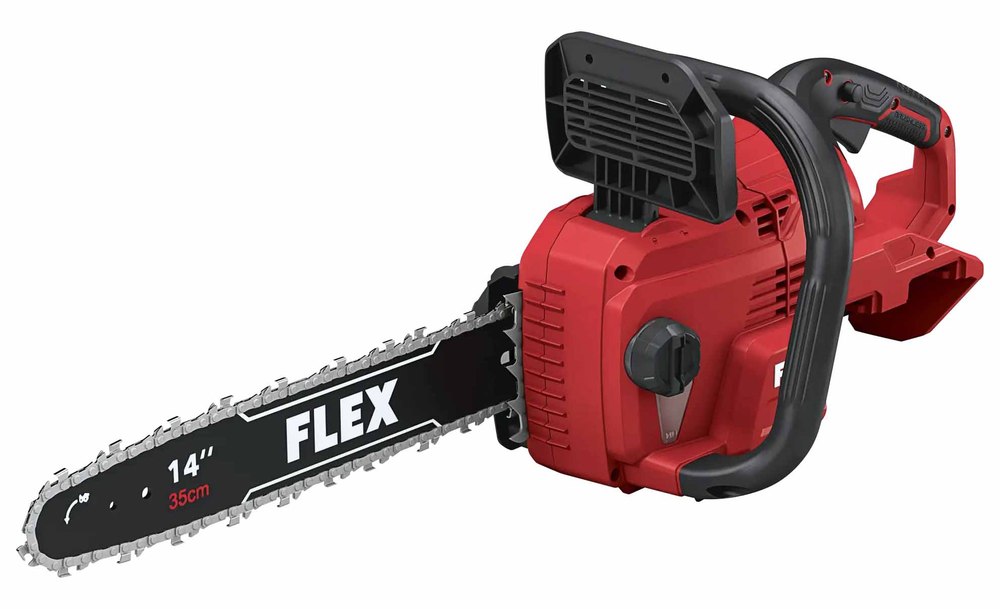 Tronçonneuse Électrique GCS 35 2x18-EC robuste, idéale pour l'élagage, vendue sans batterie ni chargeur.