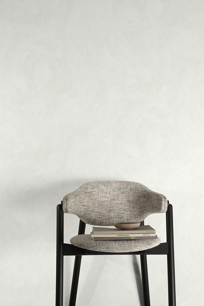 A78701 - Papier Peint Vinyle Sur Intissé Motif Spatule Écru 10.05 x 0.53 m