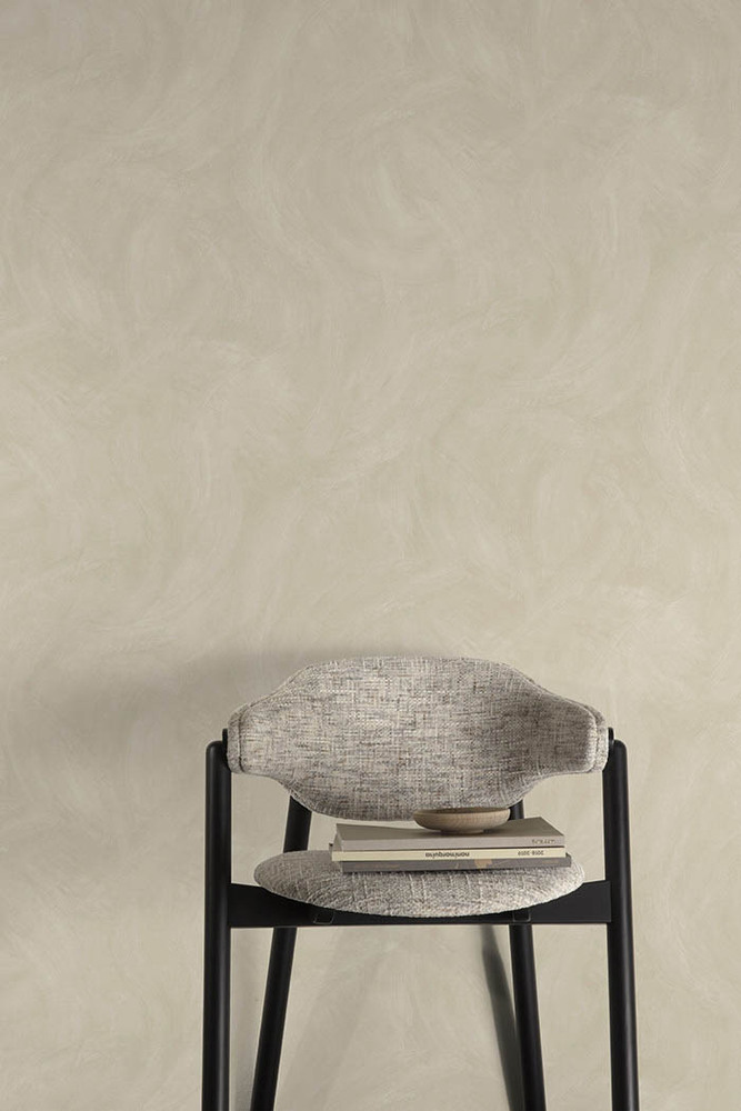 A78703 - Papier Peint Vinyle Sur Intissé Motif Spatule Crème 10.05 x 0.53 m