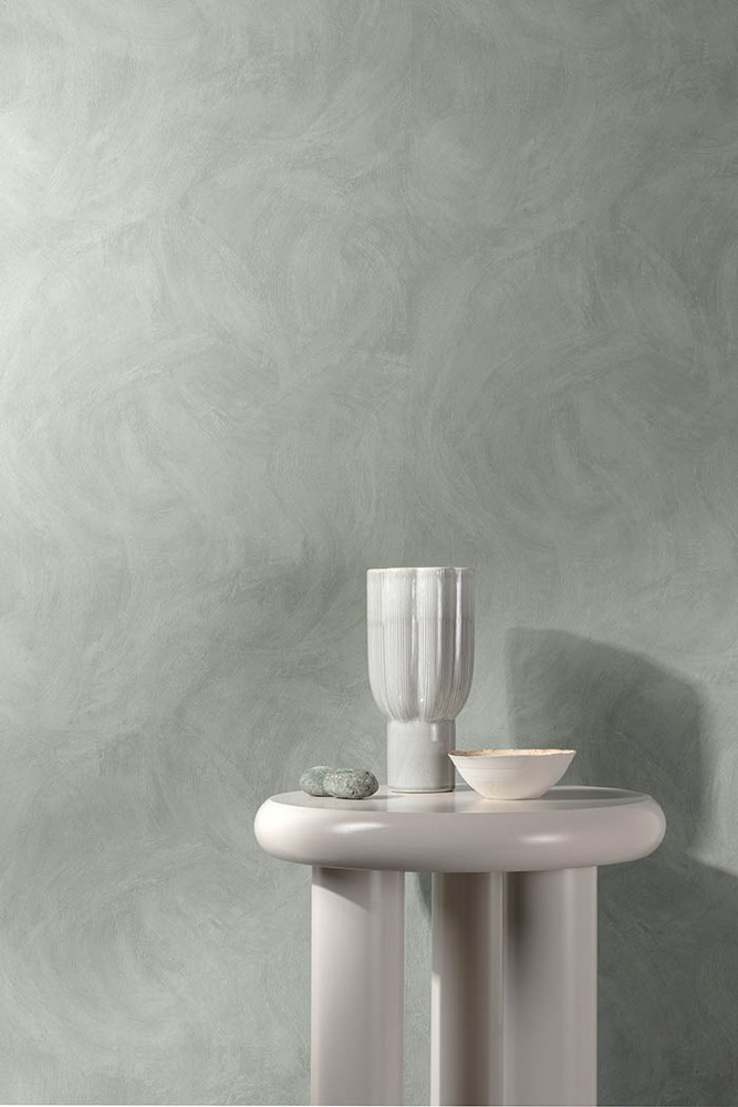 A78710 - Papier Peint Vinyle Sur Intissé Motif Spatule Vert 10.05 x 0.53 m