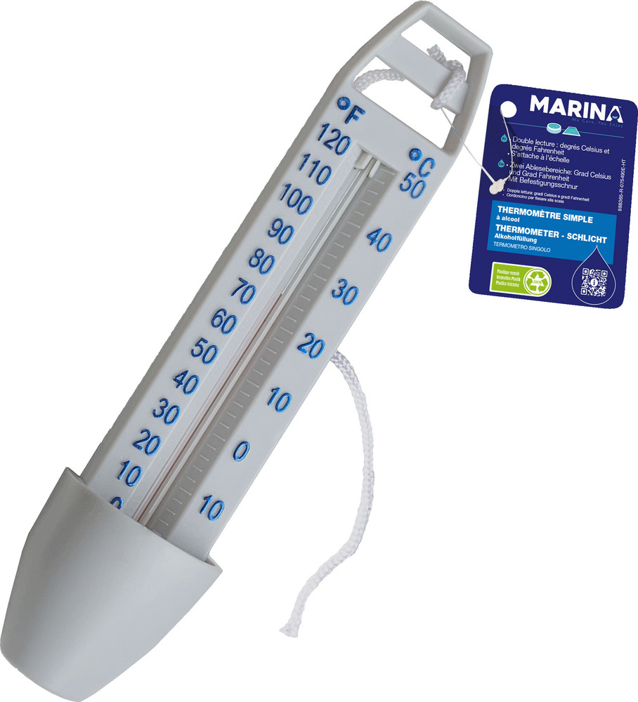 Thermomètre simple flottant pour piscine avec lecture de la température de l'eau