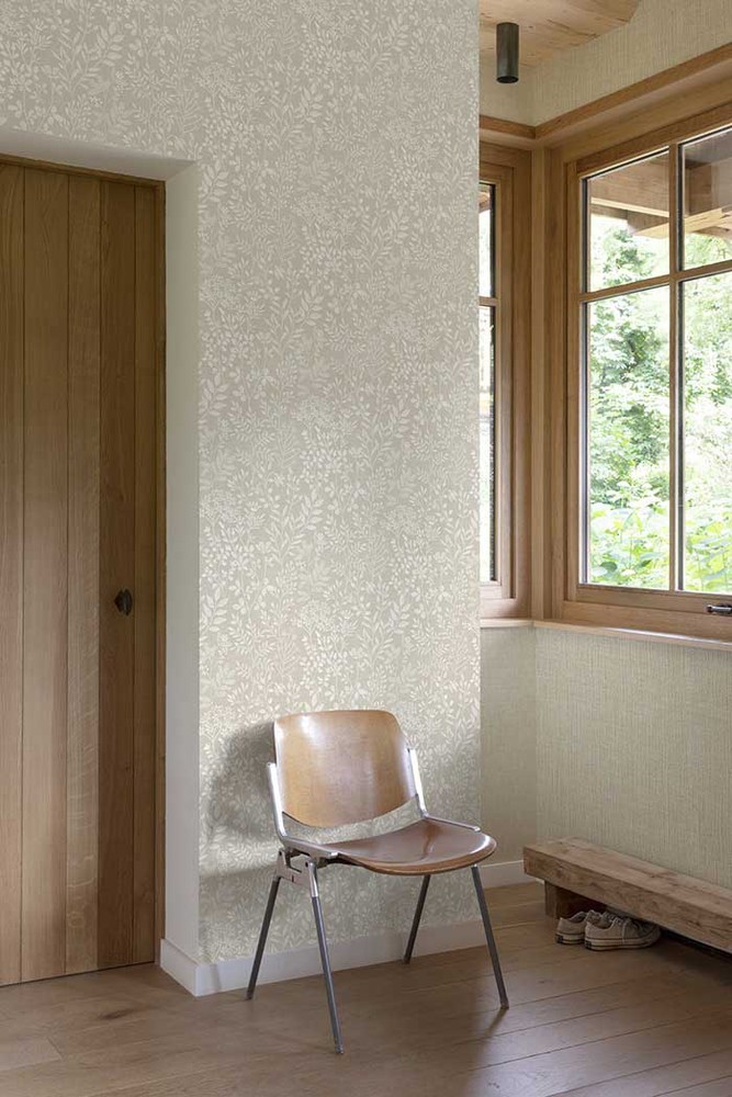 205002 - Papier Peint Vinyle Sur Intissé Motif Stiched Organic Beige 10.05 x 0.53 m