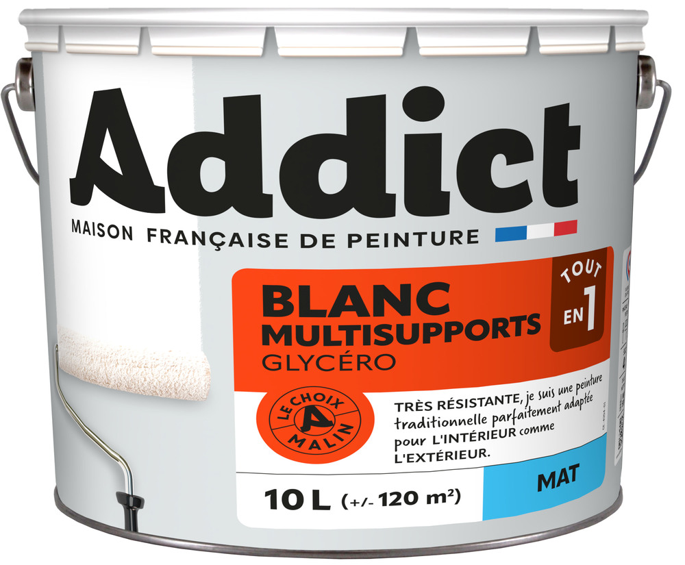 Laque Blanche Multisupports Glycero Mat 10L