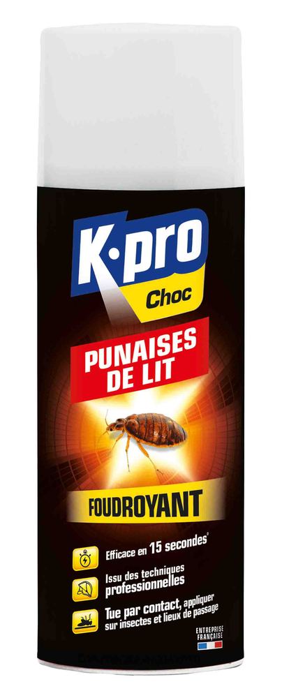 Spray insecticide Anti Punaises de Lit 400 ml pour traitement efficace de la literie et des textiles.