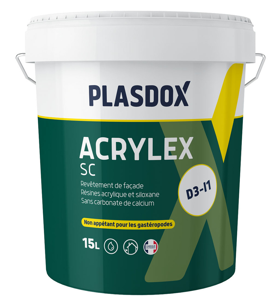 Peinture façade Acrylex SC Blanc Calibré 15L finition semi épais D3