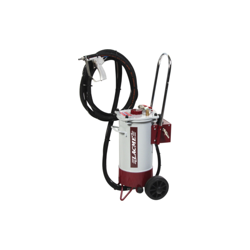 Kit complet aérogommeuse 10L avec cuve, pistolet et tuyau pour décapage et nettoyage de surfaces.