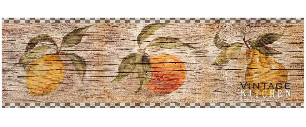 Tapis de cuisine Velvet Vintage 45x150 cm à motif vieilli et antidérapant