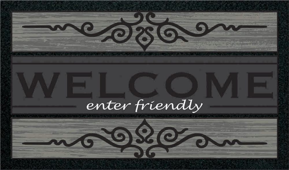 Tapis d'entrée rectangulaire Classic Enter 40 x 68 cm