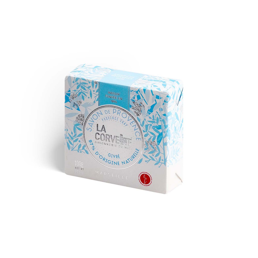 Savon de Provence Givré 97% Naturel 100 g, pain blanc au parfum frais et purifiant