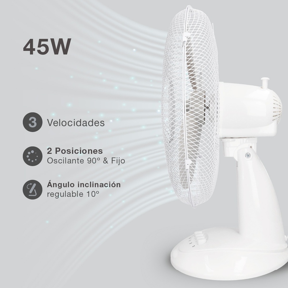 Ventilateur de Table Lindi Ø43 cm 45W 3 Vitesses