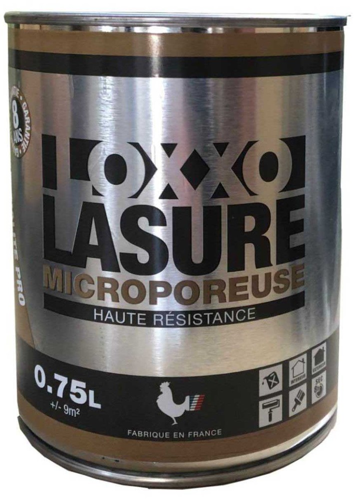 Lasure bois microporeuse haute résistance satin 0.75L pour boiseries extérieures