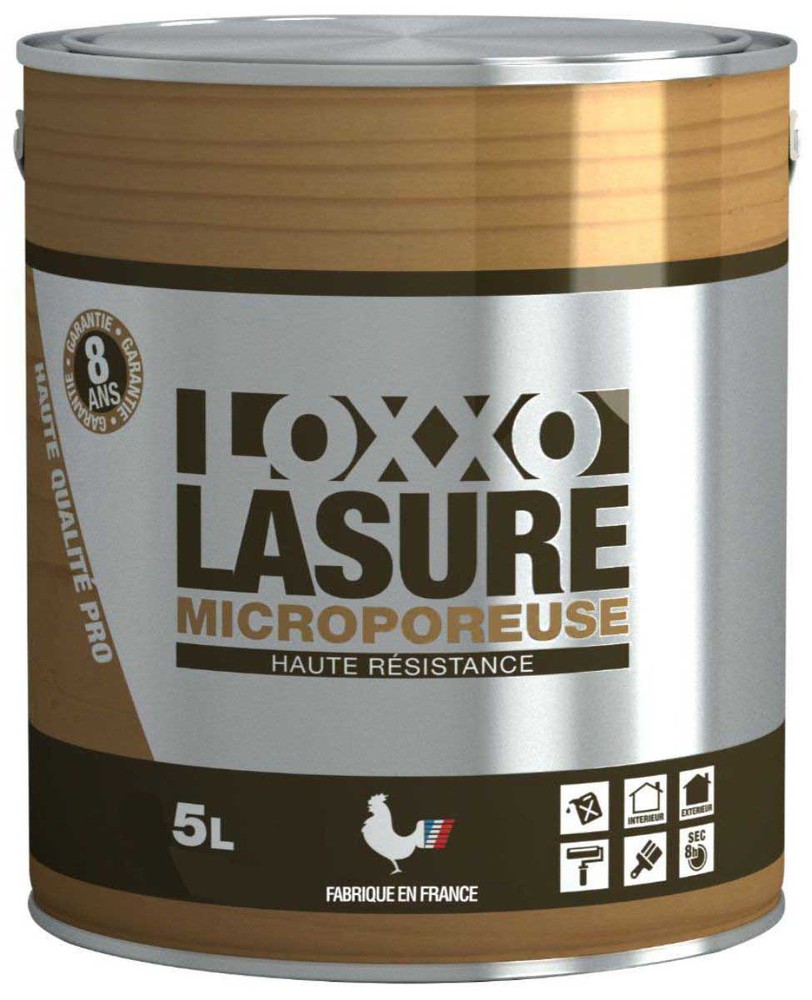 Pot de lasure bois microporeuse haute résistance finition satin 5L