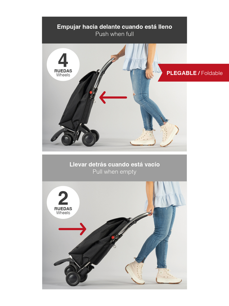  Poussette de Marché Pliable I-Max MF 4L Tour 4 Roues - 2 Pivotantes Pliantes 43L