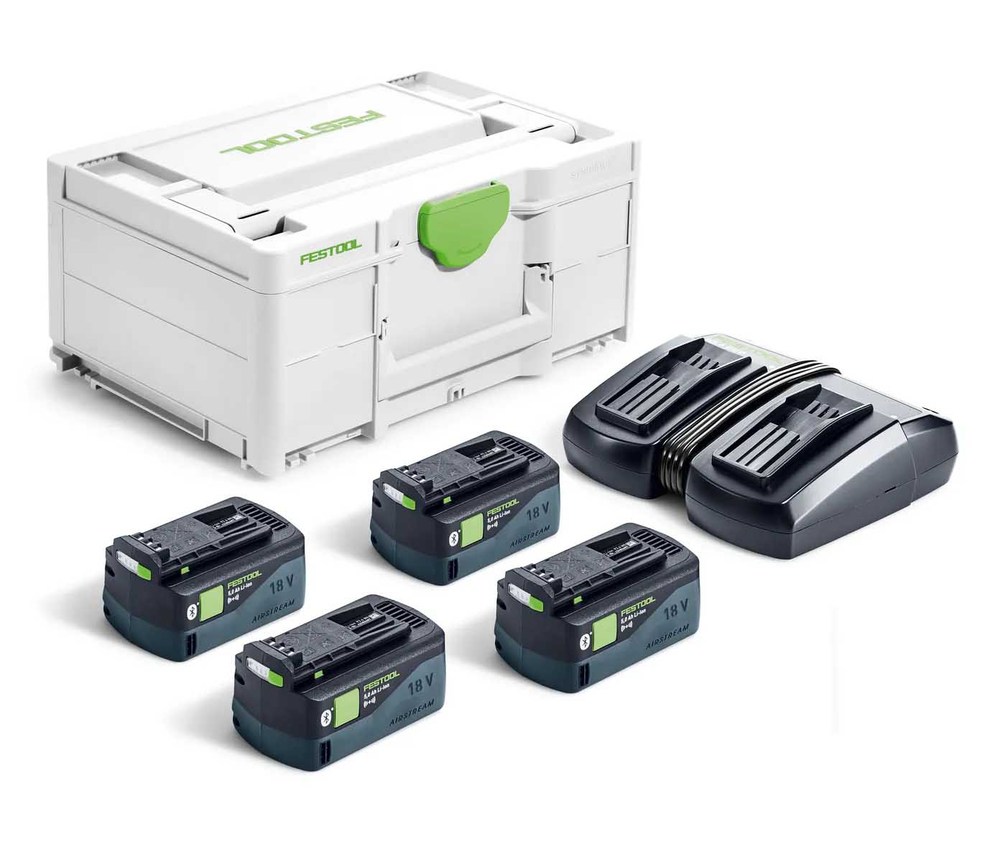Set énergie SYS 18V avec 4 batteries Li-Ion 5.0 Ah et chargeur double rapide TCL 6 Ah.