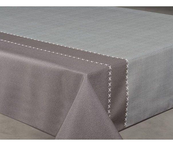 Nappe en Polyester Etoffe Gris 140 x 240 cm Sur Cintre