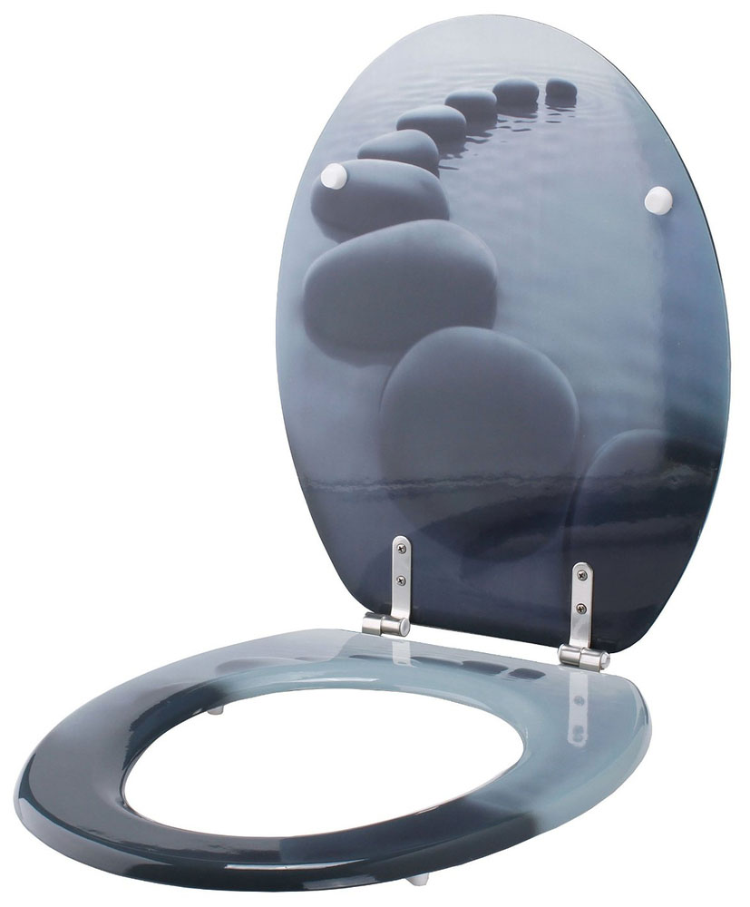 Abattant WC MDF Chemin Galet Gris