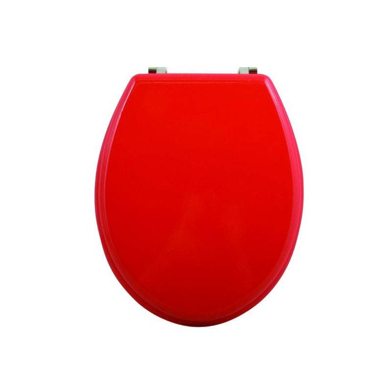 Abattant WC en MDF rouge avec charnières en inox