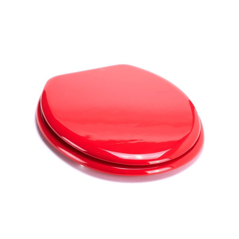 Abattant WC MDF Rouge Charnières Inox