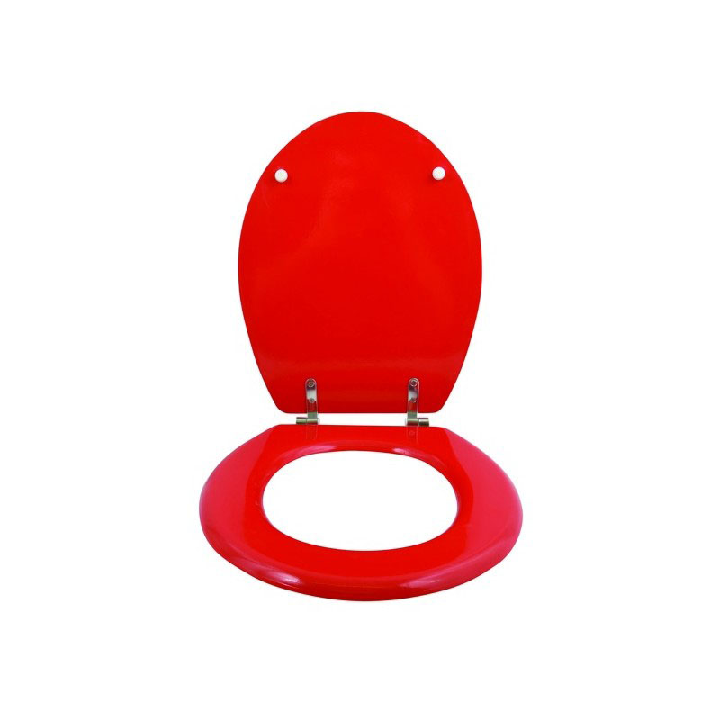 Abattant WC MDF Rouge Charnières Inox