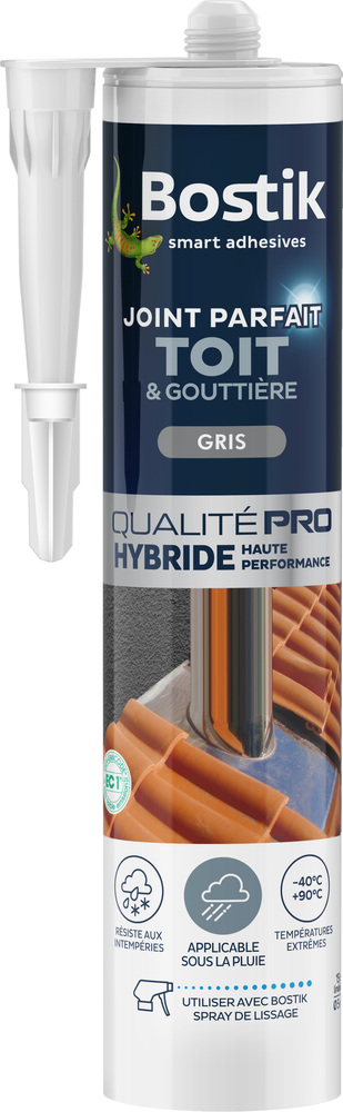 Mastic d'étanchéité Joint Parfait Toit et Gouttière en cartouche de 290 ml, résistant aux intempéries.