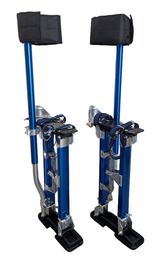 Échasses double-support T2 professionnelles en aluminium réglables de 45 à 75 cm avec sangles de maintien