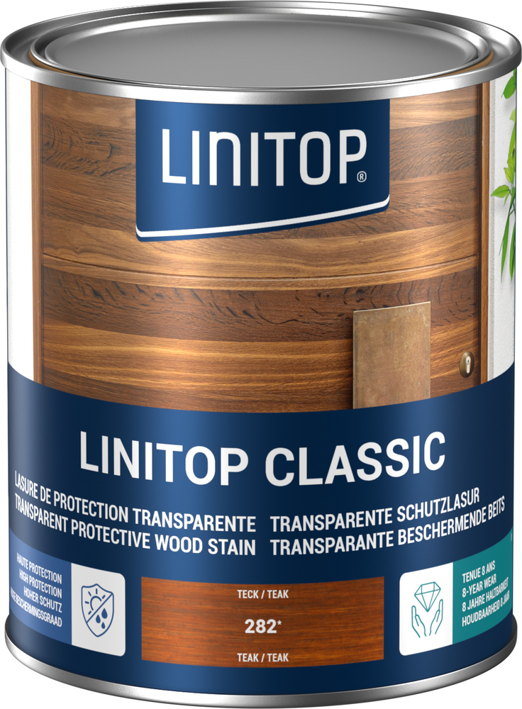 Lasure Linitop Classic Pot 1L pour protection durable et embellissement du bois