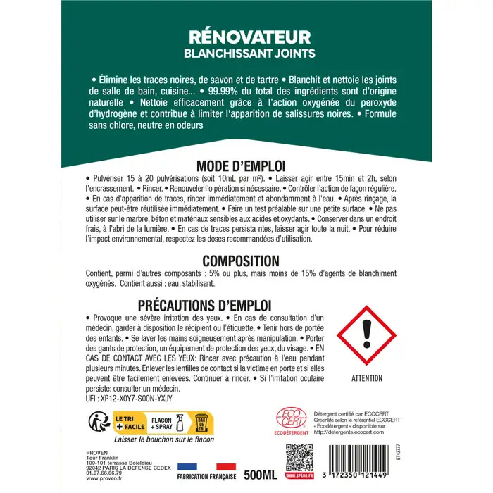Rénovateur Blanchissant  Joints 500 ml