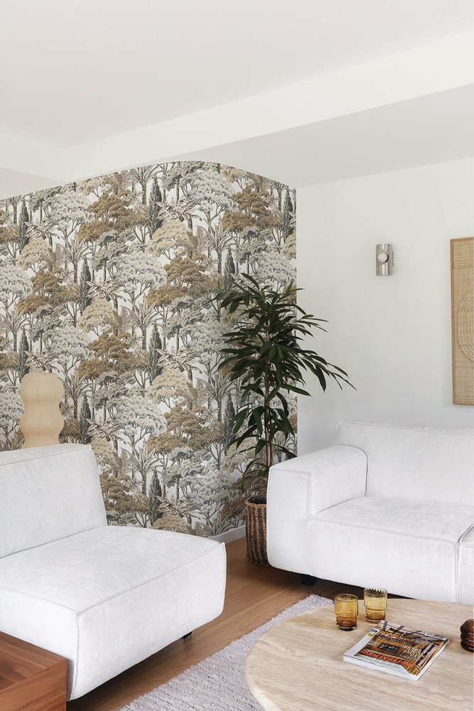 A76301 - Papier Peint Vinyle Intissé Foret Exotique Beige