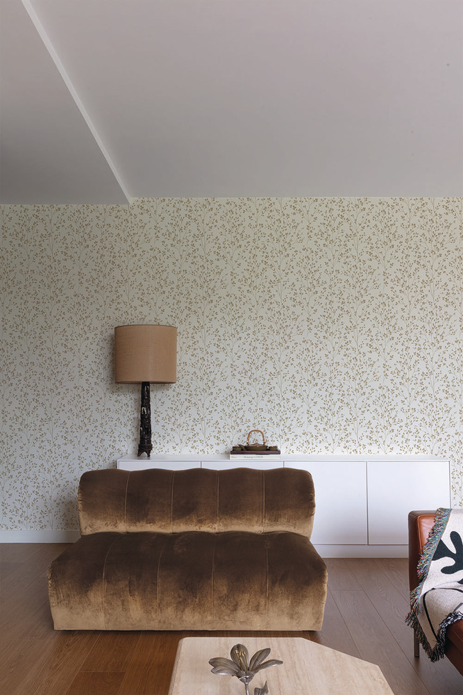 Papier peint vinyle intissé A71401 motif Calluna doré